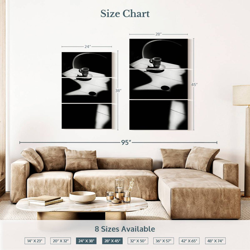 Yarlin BW Coffee Time, 38" H x 24" W
