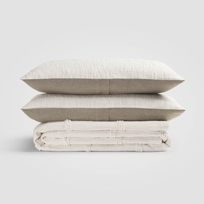 White Fringe Bedspread & Sham Set