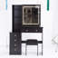 Meuble-lavabo de 37 po et tabouret de chevet gauche 37 po, miroir à DEL tactile avec réglage de la luminosité tricolore, rangement grande capacité, design américain, solution de coiffeuse noire