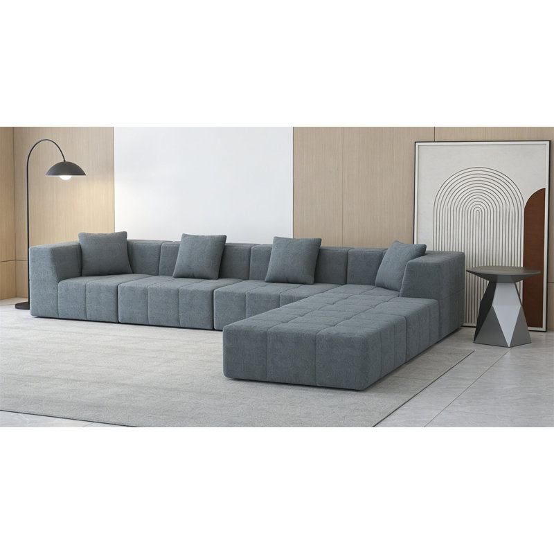 Canapé modulaire convertible en forme de canapé à 6 places pour salon, appartement, sans assemblage