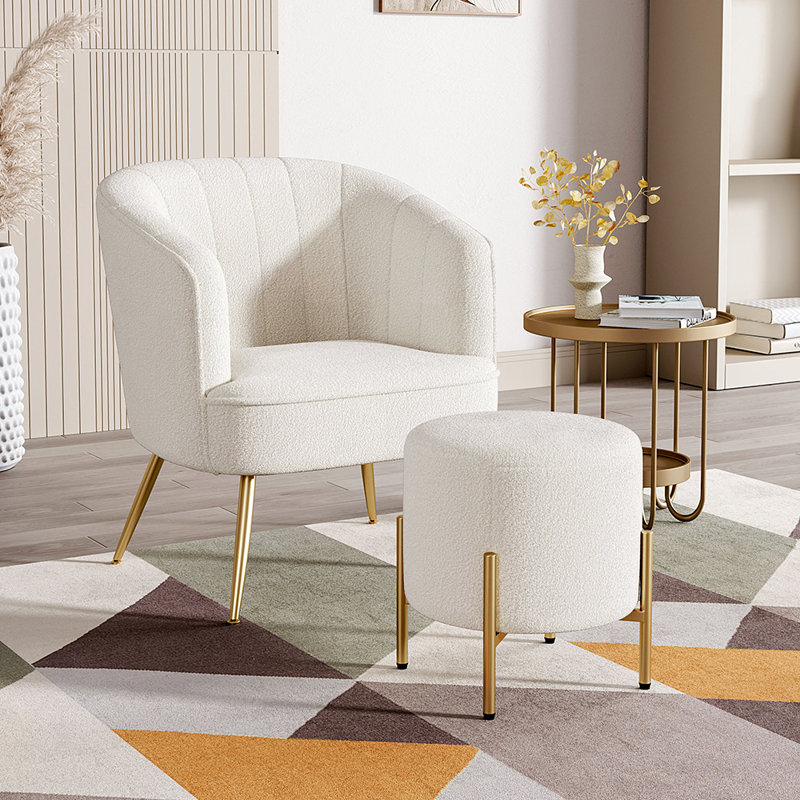 Saona Barrel Accent Chair and Footstool