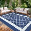 Tapis d'extérieur imperméable en paille plastique, réversible, géométrique et léger, pour jardin, terrasse, plage, VR ou balcon.-260271962-260271965
