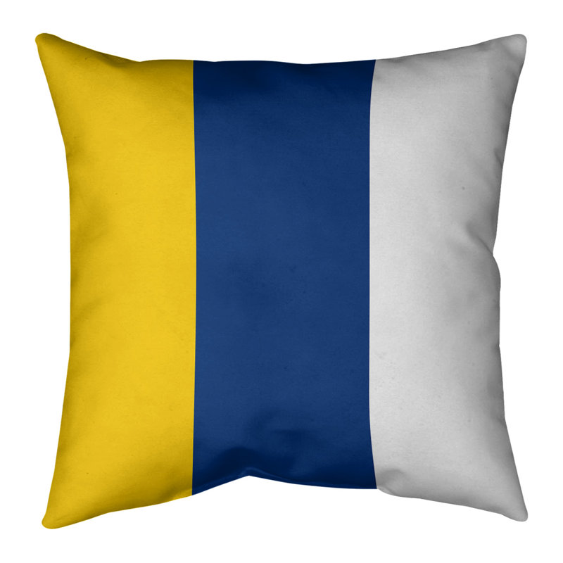 Coussin décoratif , Bleu, 16 po x 1 po, Sergé de coton