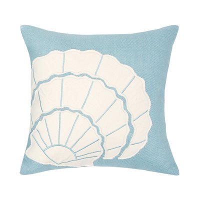 Shell Applique Throw Pillow