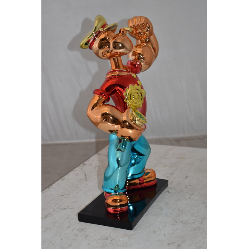 Popeye Statue Iconic Red Resin Statue  Size: 11" x 6" x 17"H, 17" H x 11" W x 6" D, Red