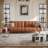 77.56" Faux Leather Convertible Sofa, Futon Couch with Adjustable Backrest for Small Spaces, Living Room, Office-208718385