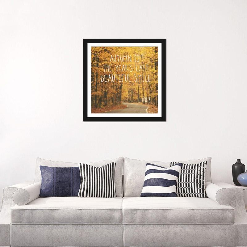 I, impression sur toile tendue October Color, Papier beaux-arts encadré noir, Blanc, H 16 po x l 16 po x P 1 po