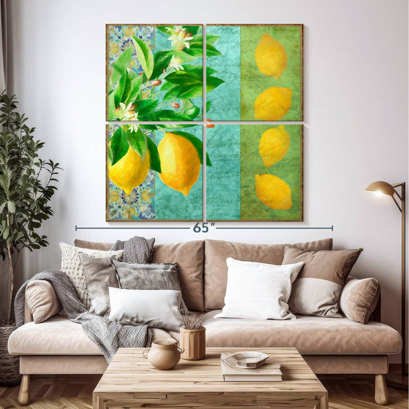 Yarlin Citrus Lemon Floral, 50" H x 50" W