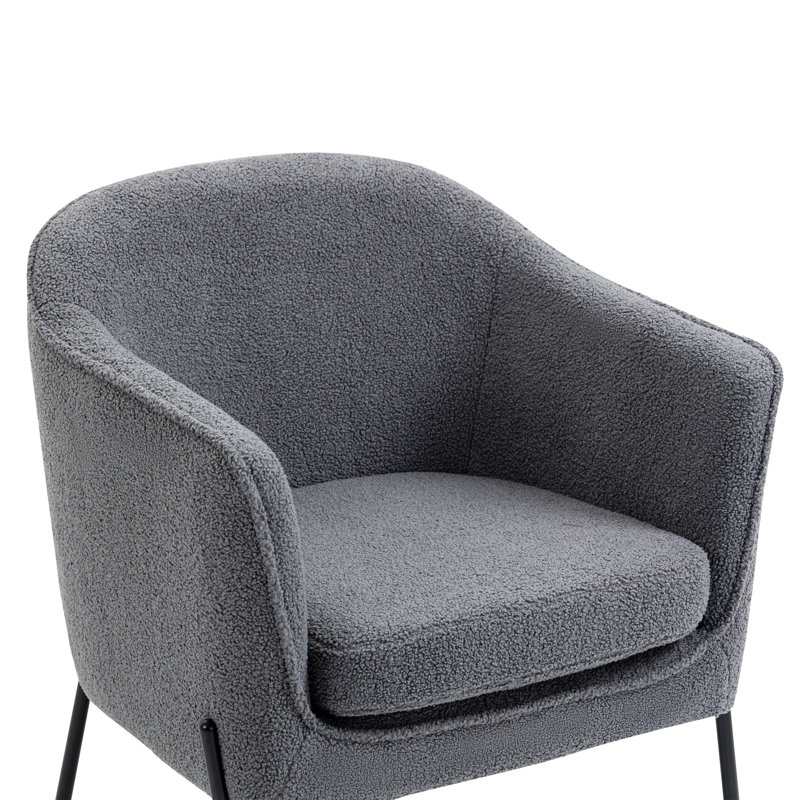 Fauteuil demi-tonneau Bihter, Gris