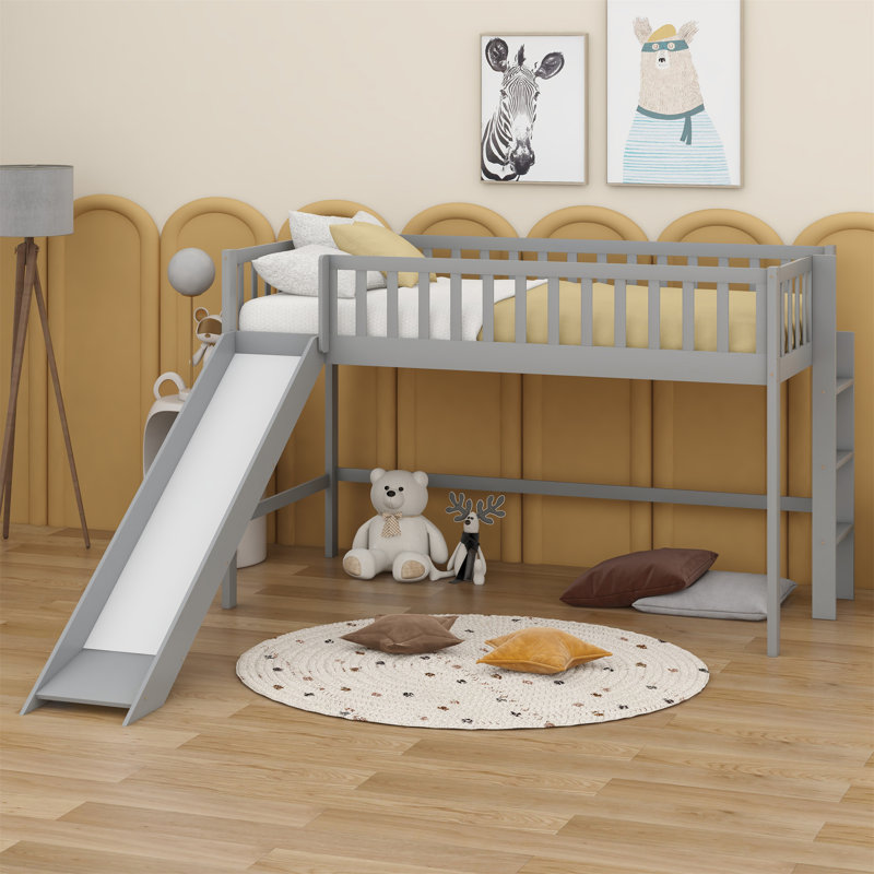 Lit mezzanine pour enfants Jenilyn, Gris