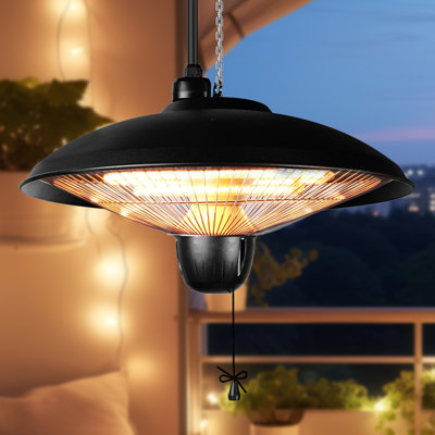 Chauffe-terrasse électrique suspendu en métal 1500Watt