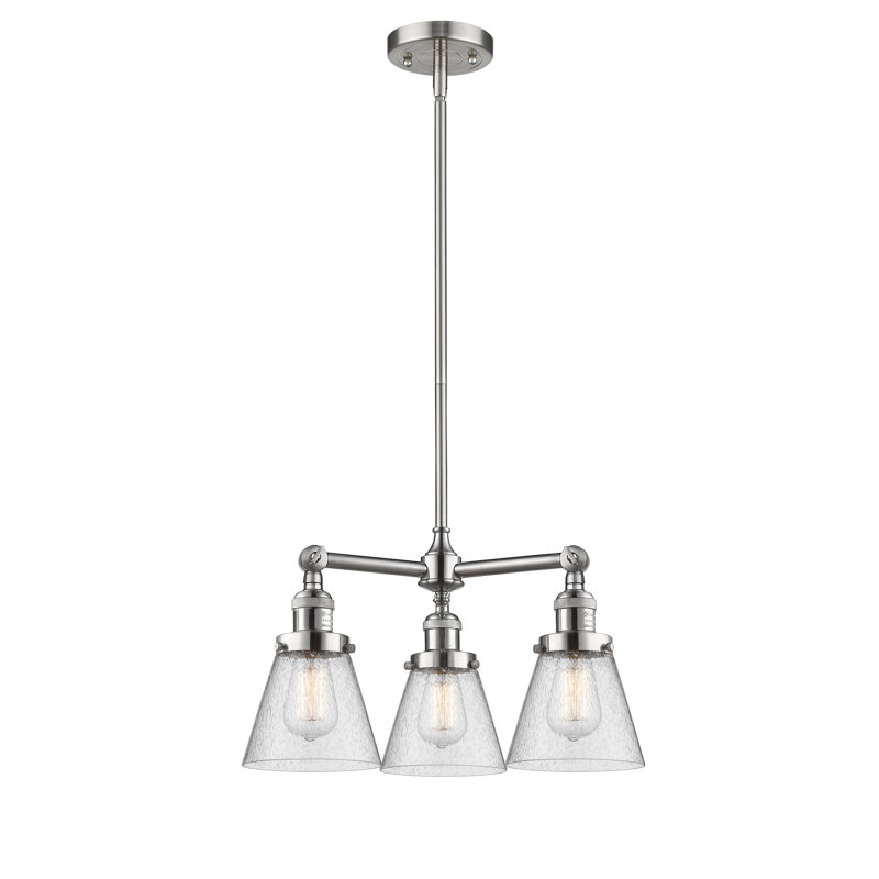 Lustre-light Malmesbury, H 11 po x l 19 po x P 19 po, Grainé, Chrome poli