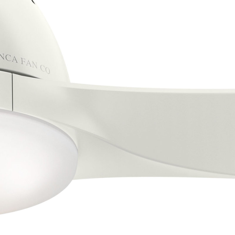52" Wisp  3 - Blade LED Standard Ceiling Fan with Remote Control and Light Kit Included, White/Noble Bronze