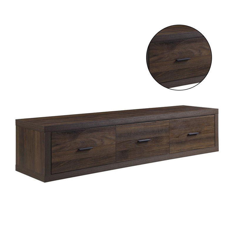 Harel 62'' Walnut Finish Media Console with Storage Cabinet