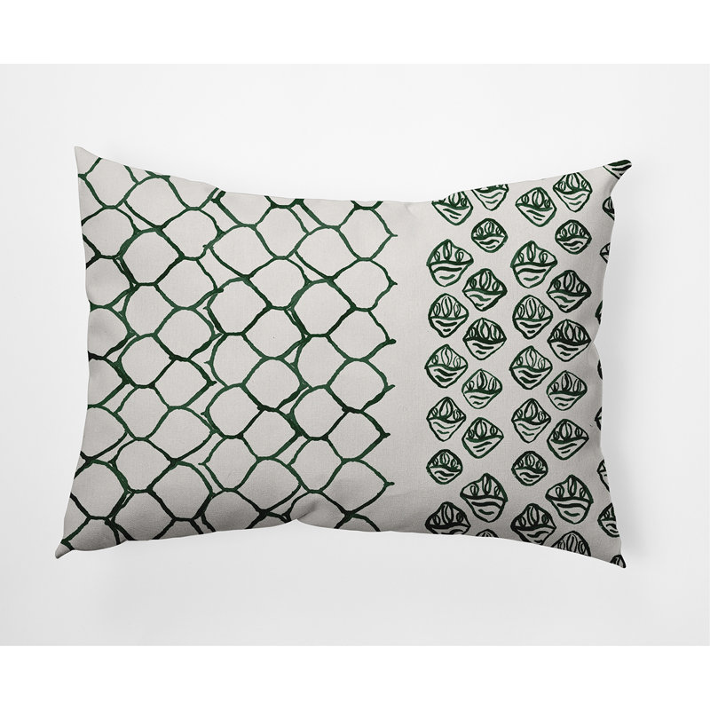 Housse de coussin carrée/insert, Vert, Géométrique 2