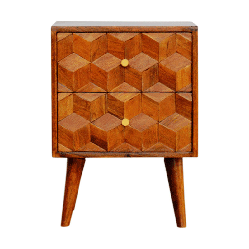Table de chevet multifonctionnelle avec tiroir de rangement et plateau en bois massif