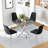 36" Square Glass Dining Table Set, Modern Stainless Steel Cross-Leg Base With 4 Velvet Upholstered Chairs-1107086988