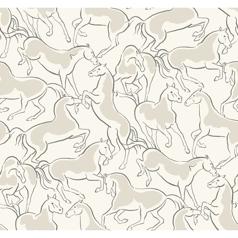 Papier peint Dressage White Stallions, Blanc