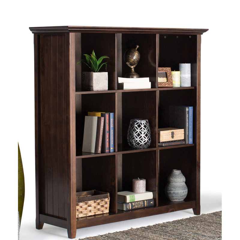 Bibliothèque transitionnelle en bois massif H 48 "Acadian, Brun tabac