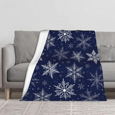 40 x 50 po Snowflake Blue Christmas