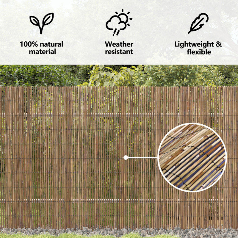 160 cm H x 500 cm W Bamboo Border Fencing