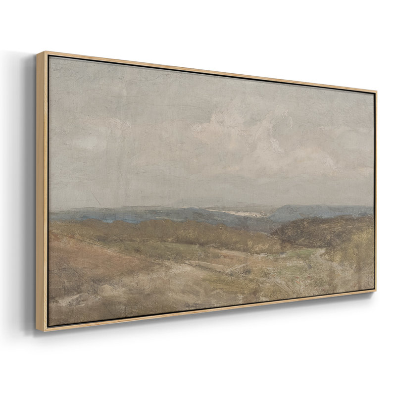 Série paysage - MCXV - Toile tendue avec châssis encadré - Prêt à être accroché, H 25 po x l 49 po, Naturel