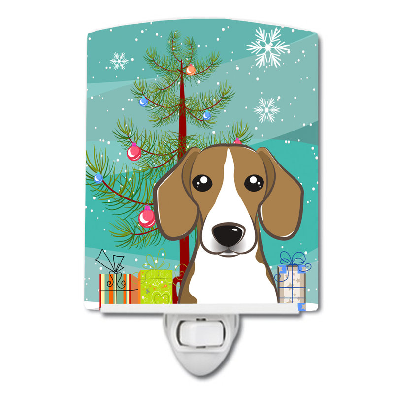 Christmas Tree and Beagle Ceramic Night Light, Beagle