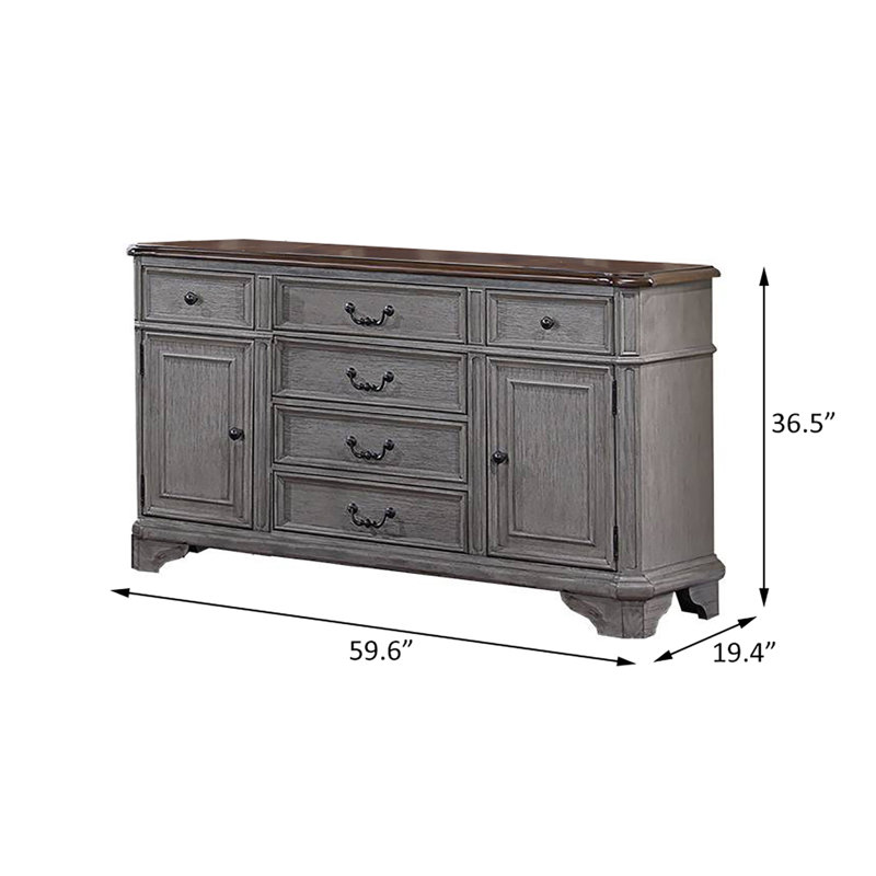 Desserte Eirik 2 portes gris