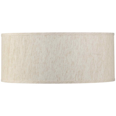 9" H x 20" W Ecru Linen Finish Paper Drum Pendant Shade