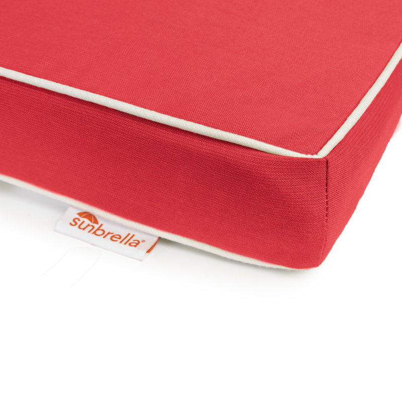 Sunbrella Outdoor 3'' Chaise Lounge Seat / Back Cushion, Cherry Red
