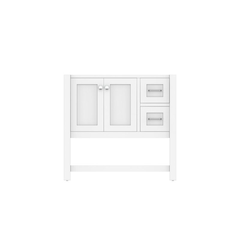 Wilmington 35" White Solid Wood Freestanding Vanity Base