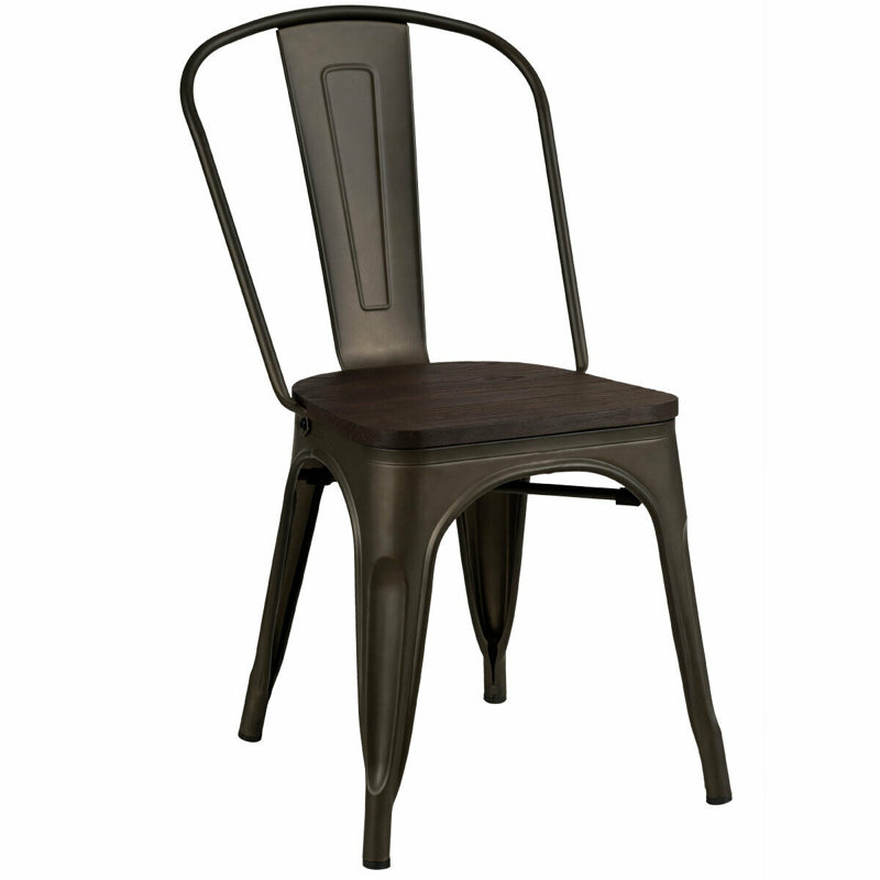 Galway Stacking Side Chair, Dark Brown/Black
