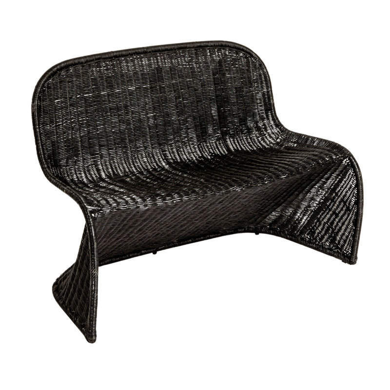 Amalfi S-Frame Woven Bench, Black