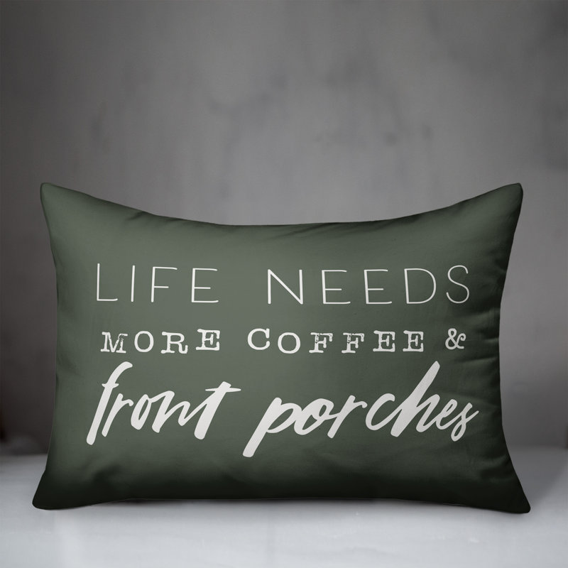 Coussin décoratif intérieur / extérieur en polyester , H 18 po x l 25 po, Sauge