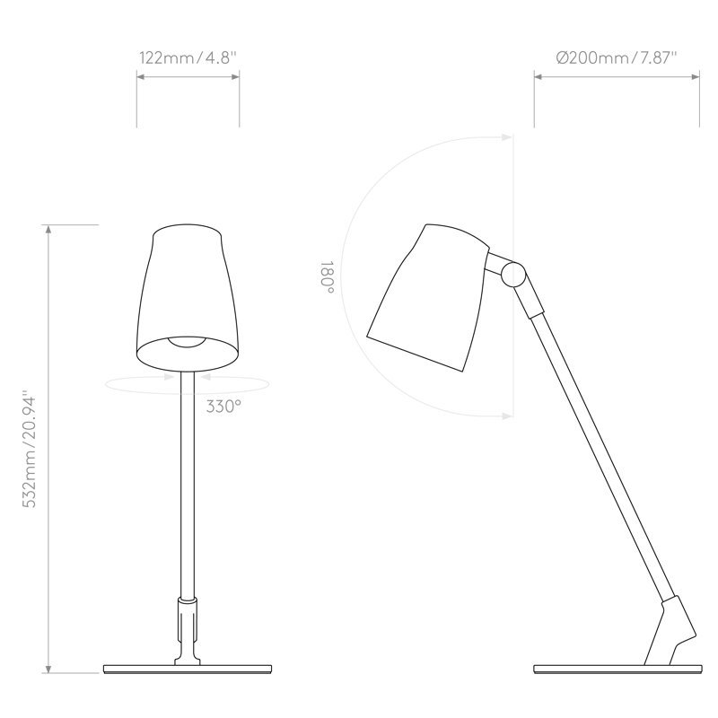 Atelier Desk Table Lamp, Matt Black