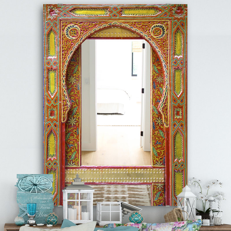 Moroccan Entrance Door - Traditional Mirror - Large Printed Wall Mirror, 39.4" H x 29.5" W