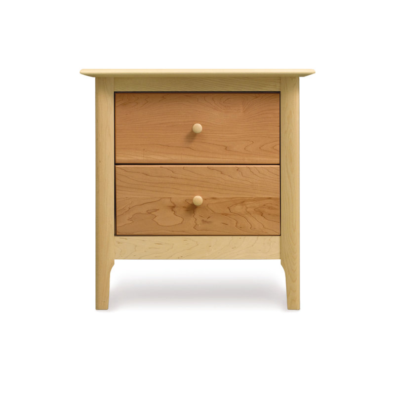 Sarah 2 - Drawer Solid Wood Nightstand, 24", Saddle Cherry