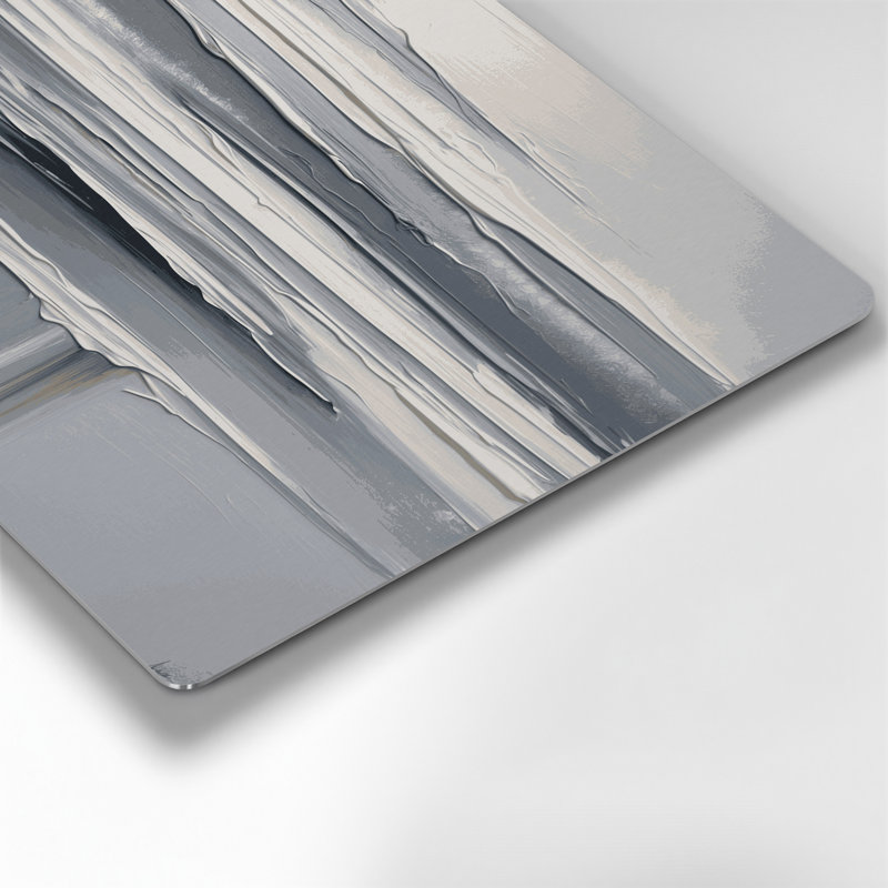 Art mural horizontal gris rayé, H 20 po x l 30 po