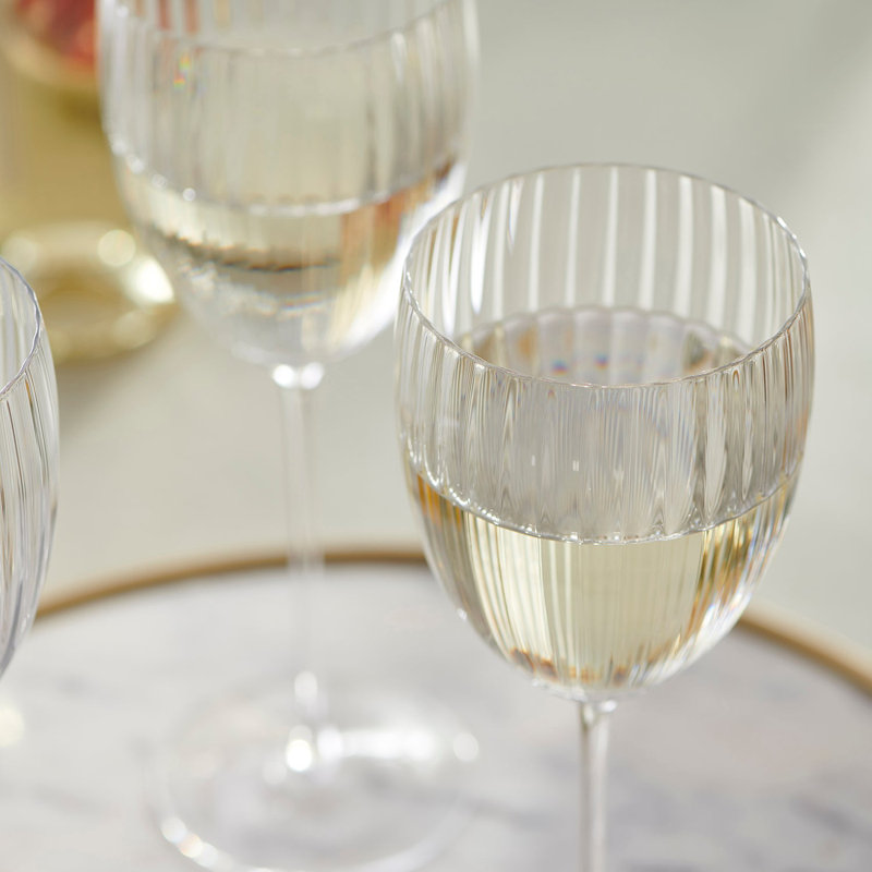 Quinn Crystal White Wine Glass, Citrine