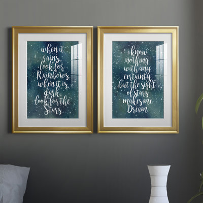 Galaxy Quote I - Ensemble de 2 encadrements d'art textuel