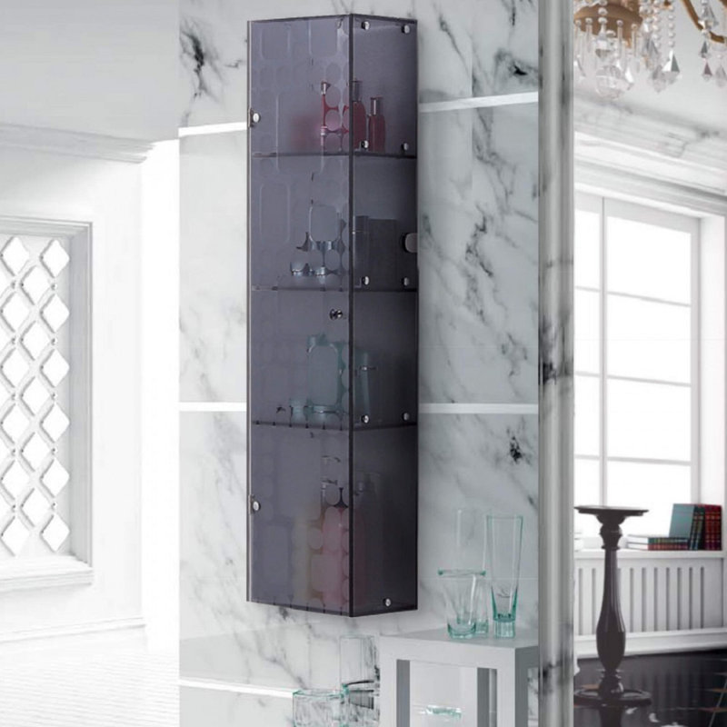Armoire murale Frederika l 11,75 po x H 47,25 po Frederika, Cristal gris