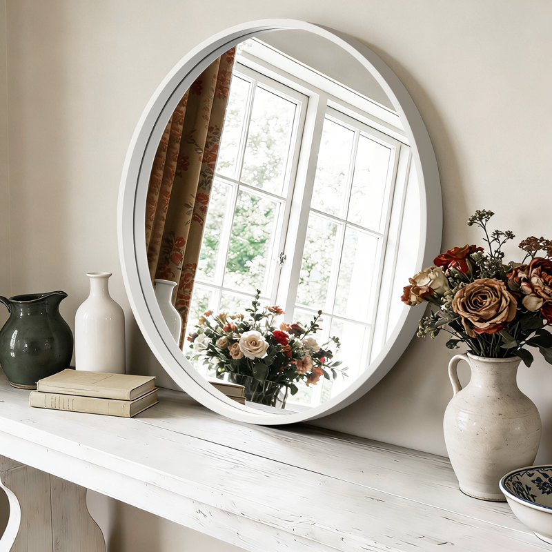Miroir Karrina, Blanc, 31 po x 31 po