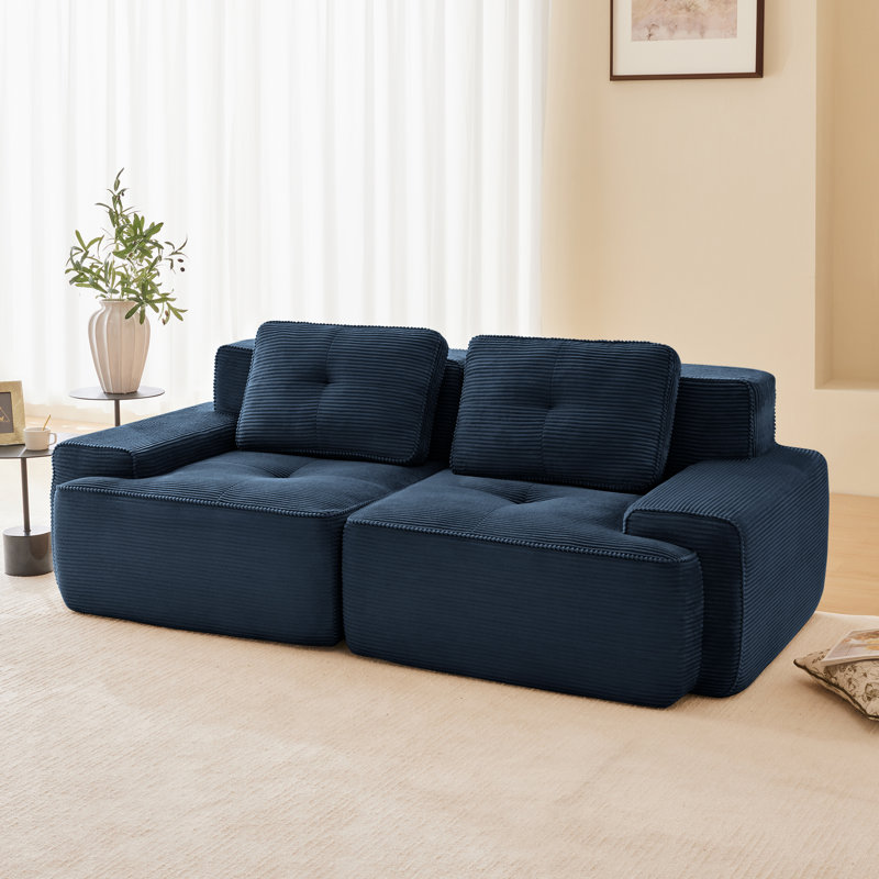 Canapé 82 po Modern, 2, H 32,7 po x l 81,9 po x P 40,9 po, Bleu