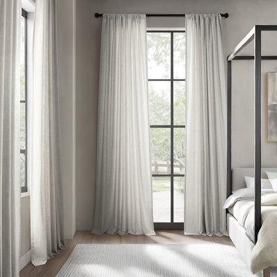 Farmbry Faux Linen Curtain Panel Set