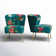 Felicia Velvet Barrel Chair with Tufted Back