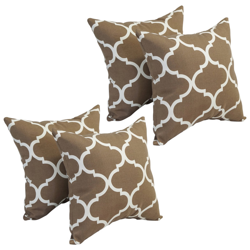 Outdoor Cushion Collection Indoor/Outdoor Geometric Throw Pillow, Landview Mocha