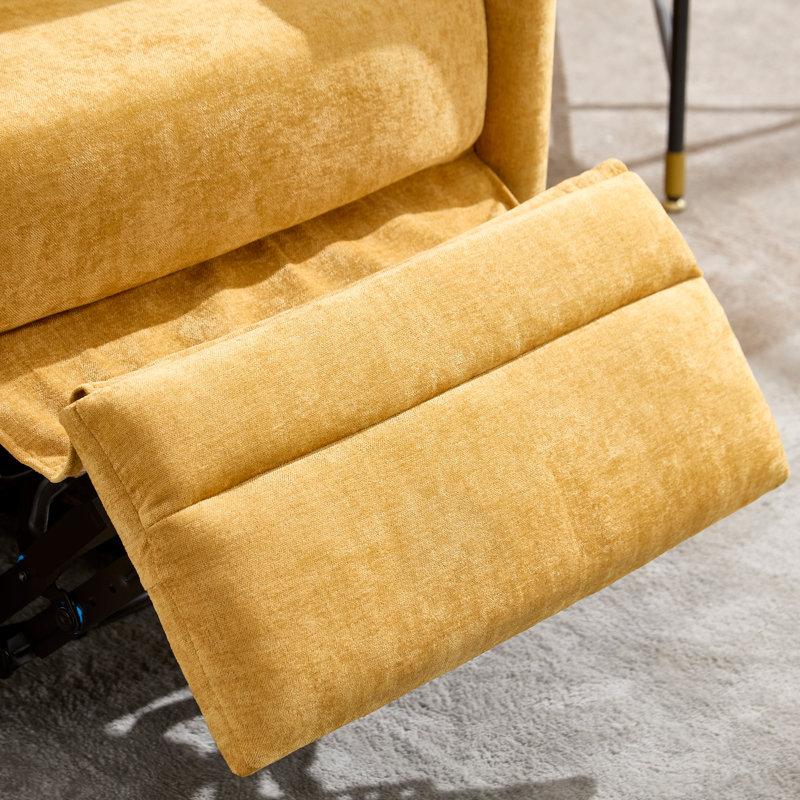 Fauteuil inclinable électrique de luxe à bascule pivotant avec coussin réglable pour un confort ultime, Jaune