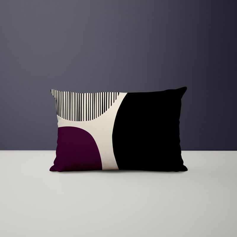 Housse et insert de coussin rectangulaire intérieur / extérieur en polyester / mélange de polyester Chamu, Mauve