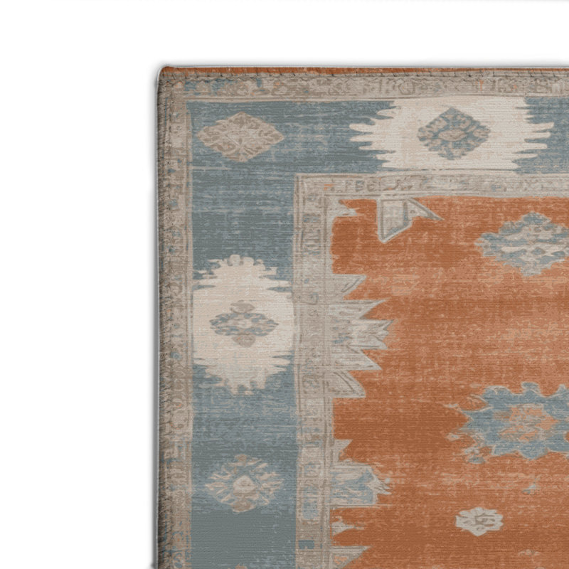 Tapis intérieur et extérieur brun Overdyed, Rectangulaire 2 pi x 3 pi