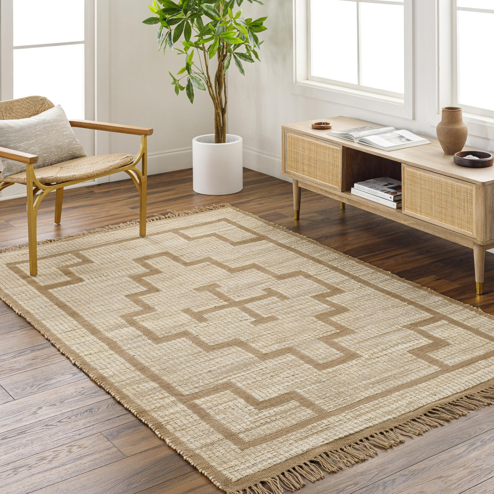 Envoy Handmade Jute / Sisal Yellow Rug, Rectangle 8' x 10'